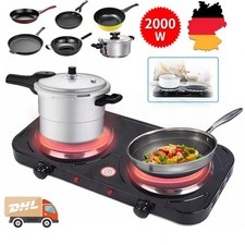 Doppel Kochplatte 2000W Kochfeld Camping Herdplatte elektrisch Elektroherd