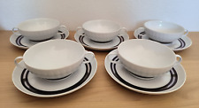 Thomas Lanzette Platin Braun 5er Set Suppentassen & Untertasse 10-teilig