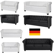 Chesterfield Sofa Set 2/3-Sitzer Couch Sessel Polstersofa Garnitur Kunstleder DE