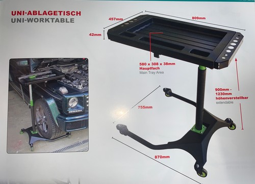 Ablagetisch uni radmontage - ablagetisch,