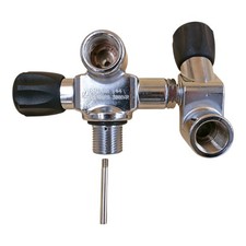 Diving bottle valve double