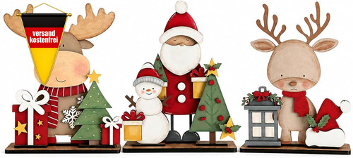Weihnachtsdeko holzfiguren set - weihnachtsdeko,