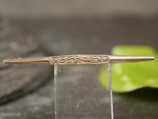 900 Silber Brosche Jugendstil Art Deco Antik Lang Schmal Verzierungen Leicht