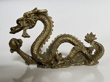 Chinesische Drachenfigur aus Massiv Messing Feng Shui Sternzeichen Asia Drache