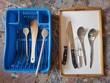 Konvolut Küchenutensilien Abtropfgestell mit Tablett