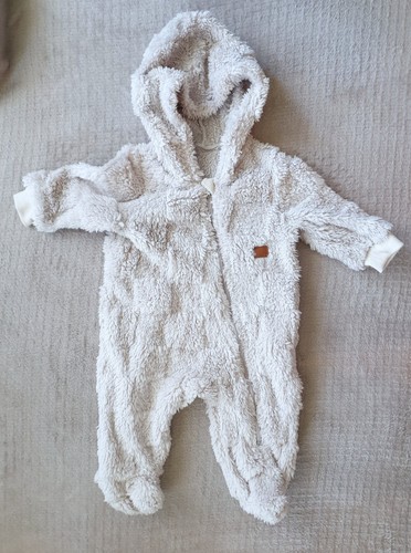 Baby teddy overall - mit, kapuze