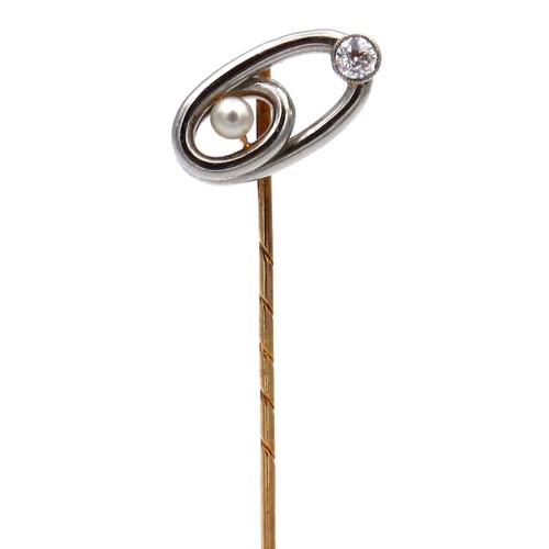 Art deco reversnadel mit perle - deco,