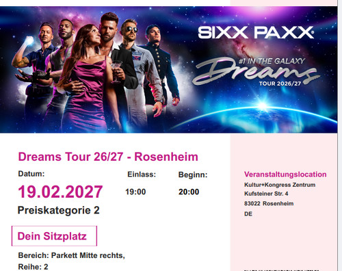 Sixxpaxx tickets für - tickets,