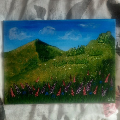 Acryl gemälde 40x30 gebirge - acryl,