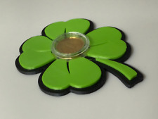 Glückskleeblatt mit echtem vergoldetem Pfennig - Glückspfennig