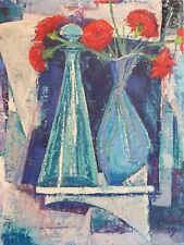 Kurt Staubitz: Stillleben mit Nelken (Öl auf Leinwand, signiert u. datiert 1959)