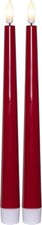 LED Stabkerzen 2er Set Rot –