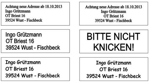 Etiketten mit text - ,