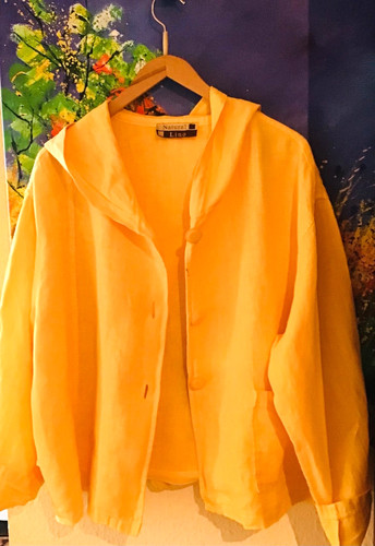 Flotte leinen jacke mit kapuze - leinen,