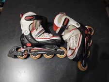 HUDORA Inlineskates verstellbar Größe 32–35 – ABEC 3 Kugellager – Weiß/Rot/Schwa