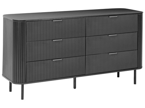 Kommode holzoptik schwarz - schwarz, mit