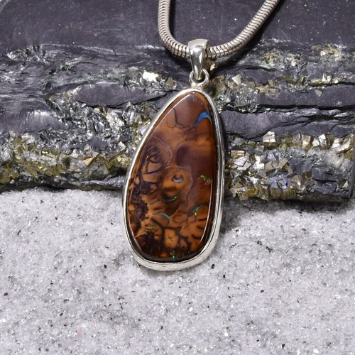 Boulder opal anhänger 925er - boulder,