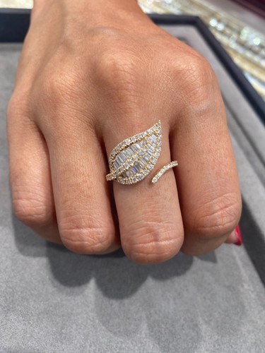 14k gelbgold diamant - diamant, blatt