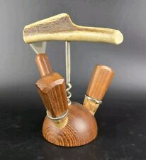 Vintage Bar Set - Holz / Hirschhorn - Korken / Korkenzieher / Flaschenöffner