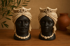 sicilia bedda - Sizilianische Maurerköpfe aus Keramik von Caltagirone - 15 cm