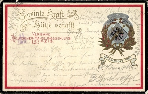 Präge wappen verband - ak,