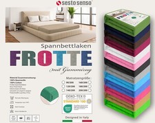 Spannbettlaken 180X200, 200X200 für Topper Frottee mit Gummizug 100% Baumwolle