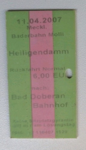 Edmondson fahrkarte molli - edmondson,