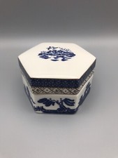 Stände echte alte Weide sechseckig Deckel Schmuck Schale