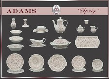 ADAMS "Sprig" Teile zur Wahl: rot England wedgwood teller platte schale ashley