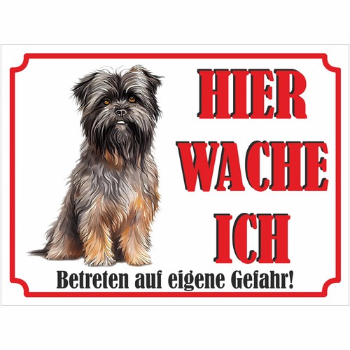 Hund schild bedruckt - -, hier