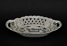 A-9240317 Porzellan Durchbruchschale Silberhochzeit Schlesien Um 1900