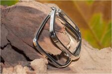 C6b 925 SILBER Ohrringe Ohrhänger Creolen gross Creole Silbercreolen eckig NEU