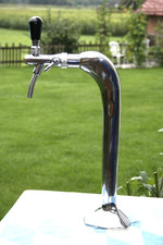 Bier-Zapfsäule aus Messing verchromt, Bierzapfhahn, Bier-Schanksäule
