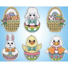 Design Works Kreuzstich Stickpackung "Dekoration Osterschmuck (6er-Set)", Zählmu