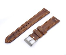 20mm Handgefertigtes  Echt Leder Uhrenarmband braun 35