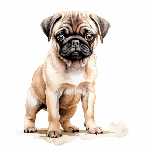 Wandtattoo aufkleber mops - wandtattoo,