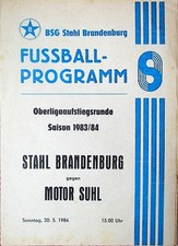 BSG Stahl Brandenburg - Motor Suhl  1983 - 1984  DDR OBERLIGA Aufstiegsrunde