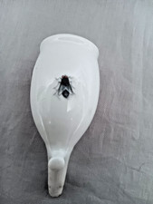 antiker witziger Porzellan Pfeifenkopf weiß dekoriert mit großer Fliege