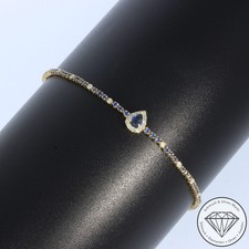 Wert 1990 € Brillant Saphir Armband 750 18 Karat Gelb Gold xxyy
