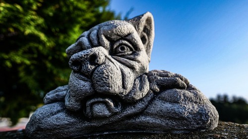 Steinfigur gargoyle hund - ,