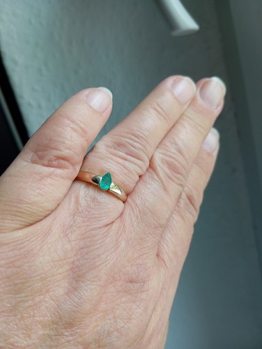 Smaragd ring 375 gold - ring,