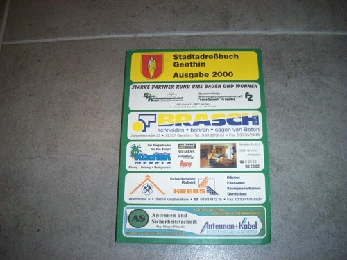 Stadtadressbuch genthin 2000 - stadtadressbuch,