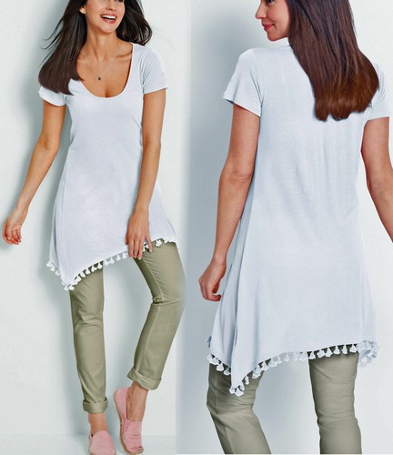 Boho leinen longshirt - longshirt, tunika