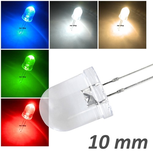 Leds 10mm klar - klar, 20ma
