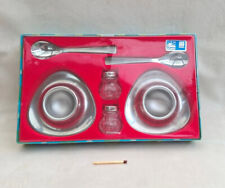 Vintage OVP PS form Set 6 Teile inox Eierbecher Eier Löffel Mini Salz Streuer
