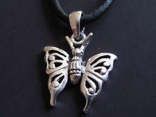 Schmetterling Silber 925'er kleiner Ketten Anhänger bewegliche Flügel   / KA 143