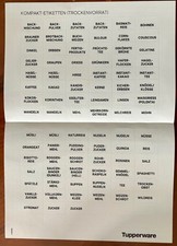 Tupperware Kompakt-Etiketten