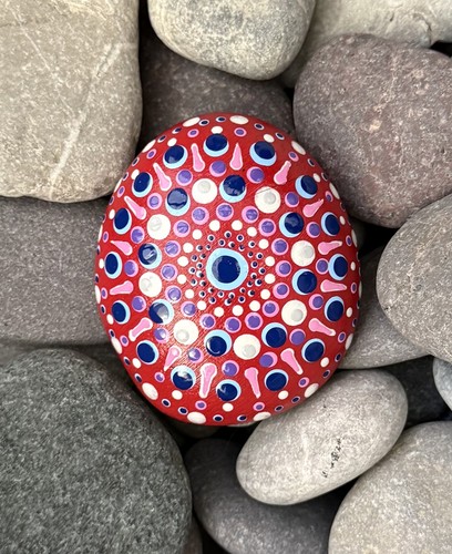 Handbemalter stein mandala - stein,