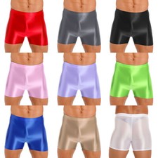 DE ranrann Herren Shorts Glossy Stretch Sport Shorts Kurze Hose Glanz Hotpants