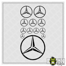 12x MB Sterne Sticker Schwarz